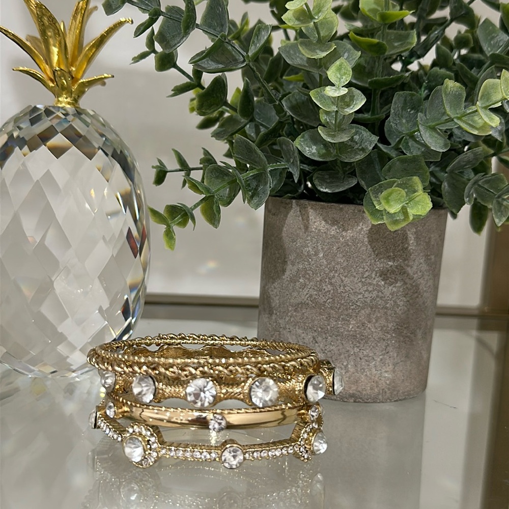 Gold Cache Rhinestone Bangles - Picture 4 of 8
